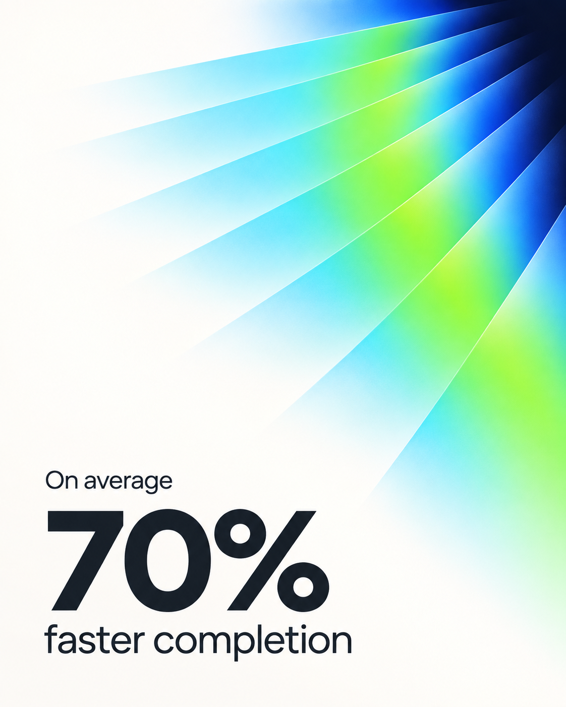 On average, 70% faster completion.